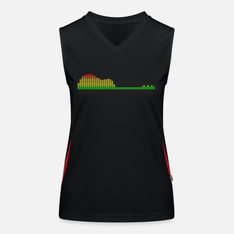 Guitar Shape Equalizer - Women's Functional Contrast Tank Top - black/red
