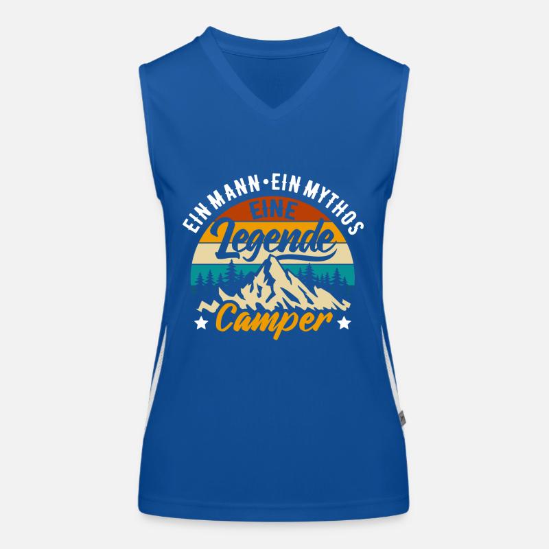 Ein Mann, ein Mythos, eine Legende - Camper Funktionelles Kontrast-Tank Top für Frauen