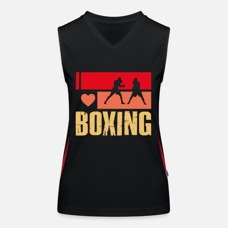 Ich liebe Boxen Funktionelles Kontrast-Tank Top für Frauen