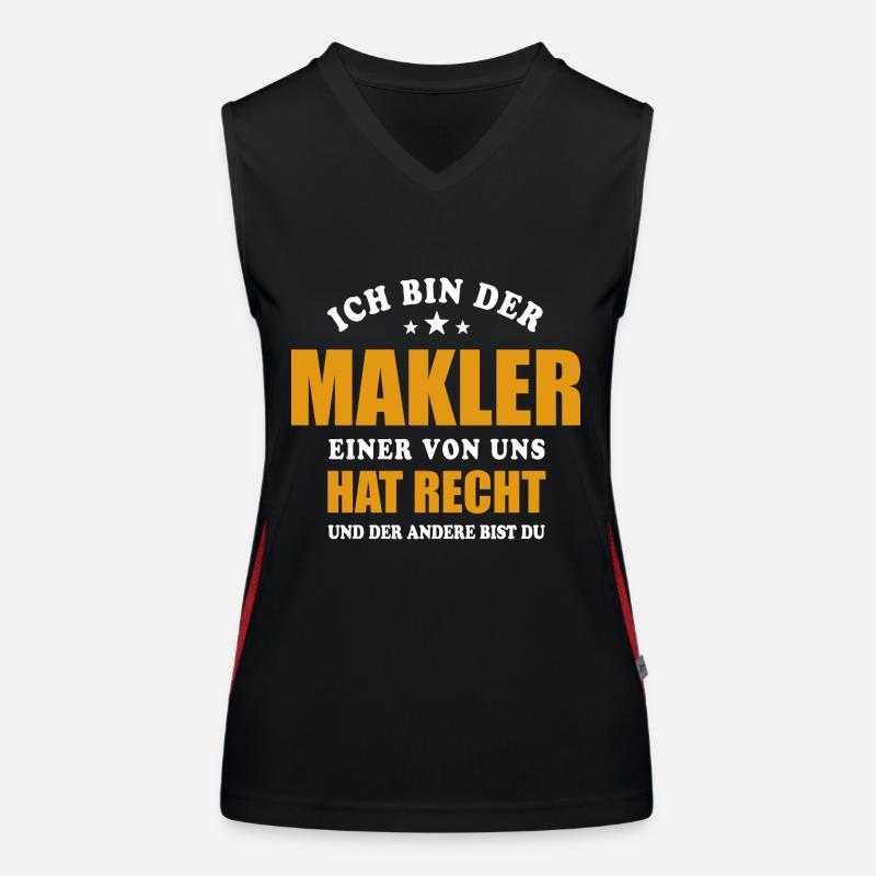 Ich bin der Makler - einer von uns hat Recht Funktionelles Kontrast-Tank Top für Frauen