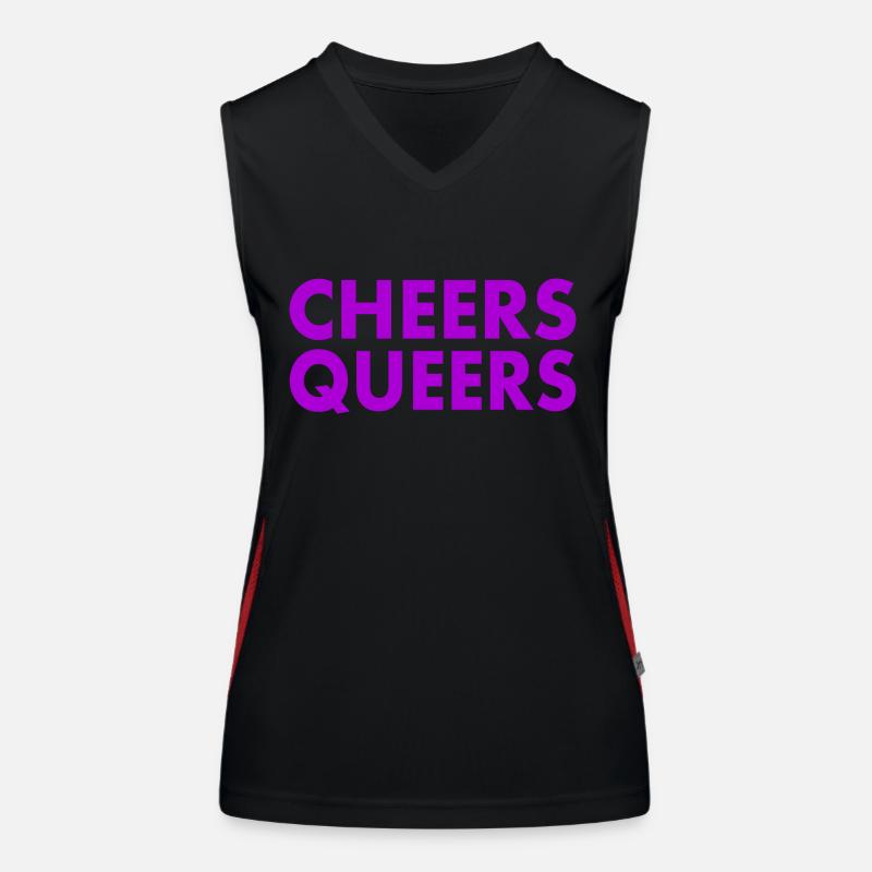 Cheers queers - Funktionel kontrast tanktop til damer - sort/rød