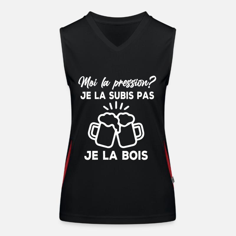 Moi la pression? je la subis pas je la bois Débardeur respirant contrasté Femme