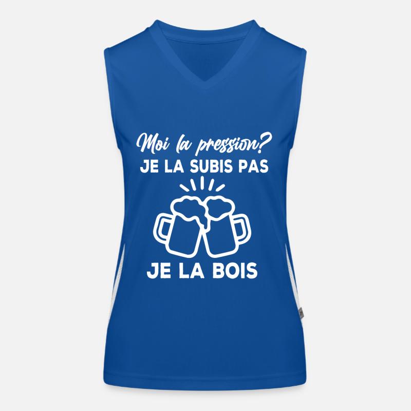 Moi la pression? je la subis pas je la bois Débardeur respirant contrasté Femme