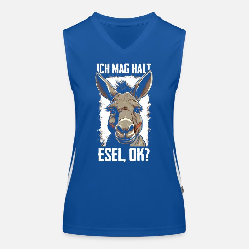 Esel Eselchen Maultier Muli Funktionelles Kontrast-Tank Top für Frauen