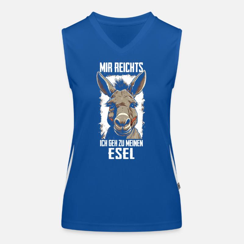 Esel Eselchen Maultier Muli Funktionelles Kontrast-Tank Top für Frauen