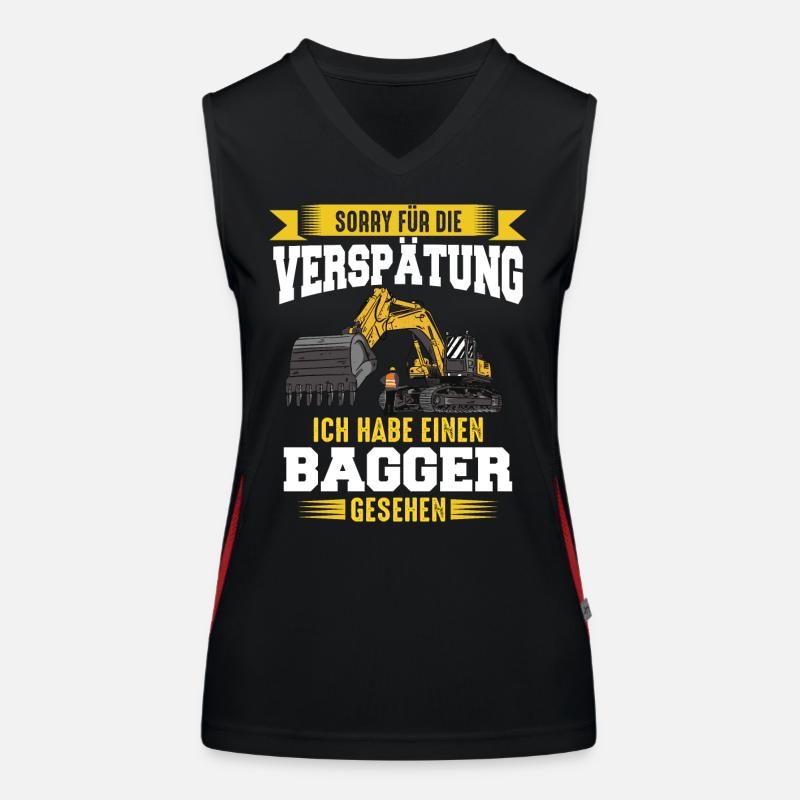 Bagger Baggerfahrer Bauarbeiter Baustelle Funktionelles Kontrast-Tank Top für Frauen