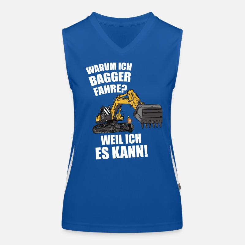 Bagger Baggerfahrer Bauarbeiter Baustelle Funktionelles Kontrast-Tank Top für Frauen