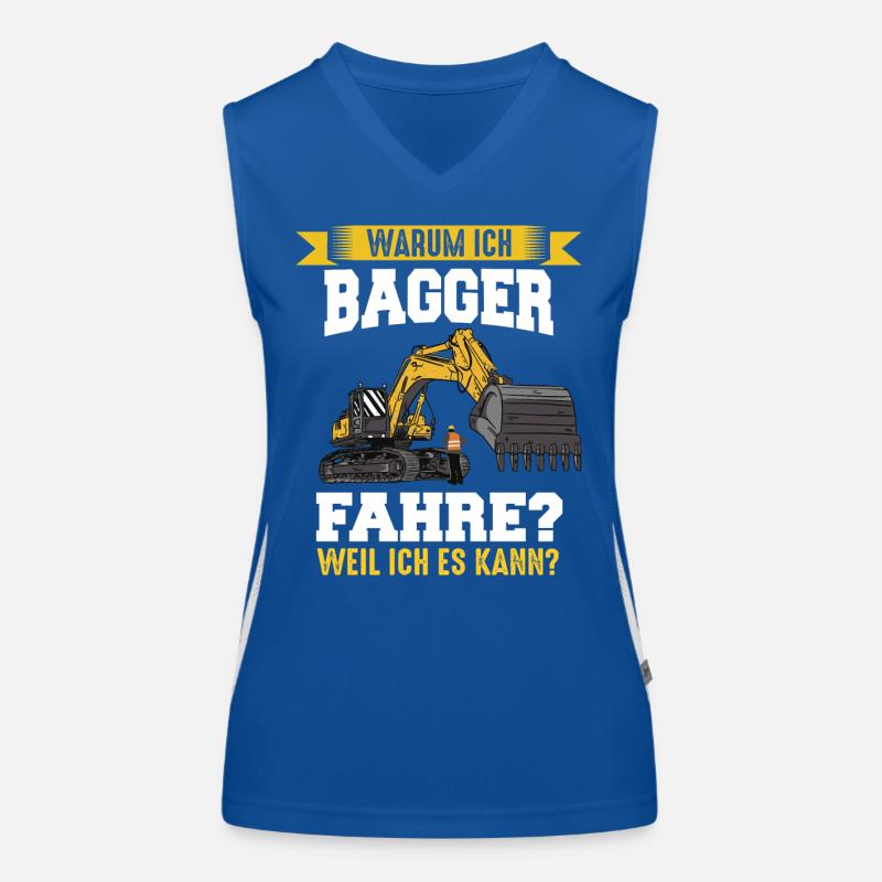 Bagger Baggerfahrer Bauarbeiter Baustelle Funktionelles Kontrast-Tank Top für Frauen