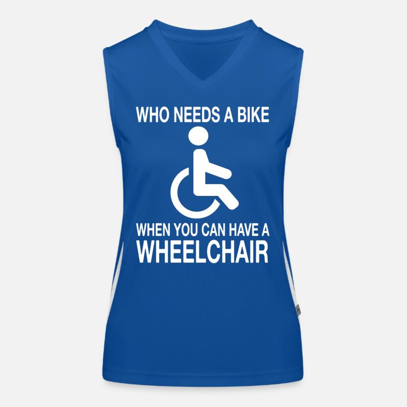 Rollstuhl Rollstuhlfahrer Behinderung Humor Funktionelles Kontrast-Tank Top für Frauen