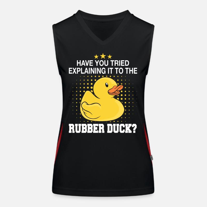 Rubber Ducks Bathroom Yellow Duck Women's Functional Contrast Tank Top