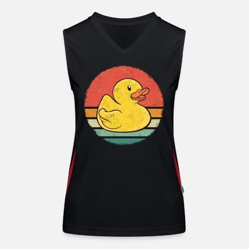 Rubber Ducks Bathroom Yellow Duck Women's Functional Contrast Tank Top