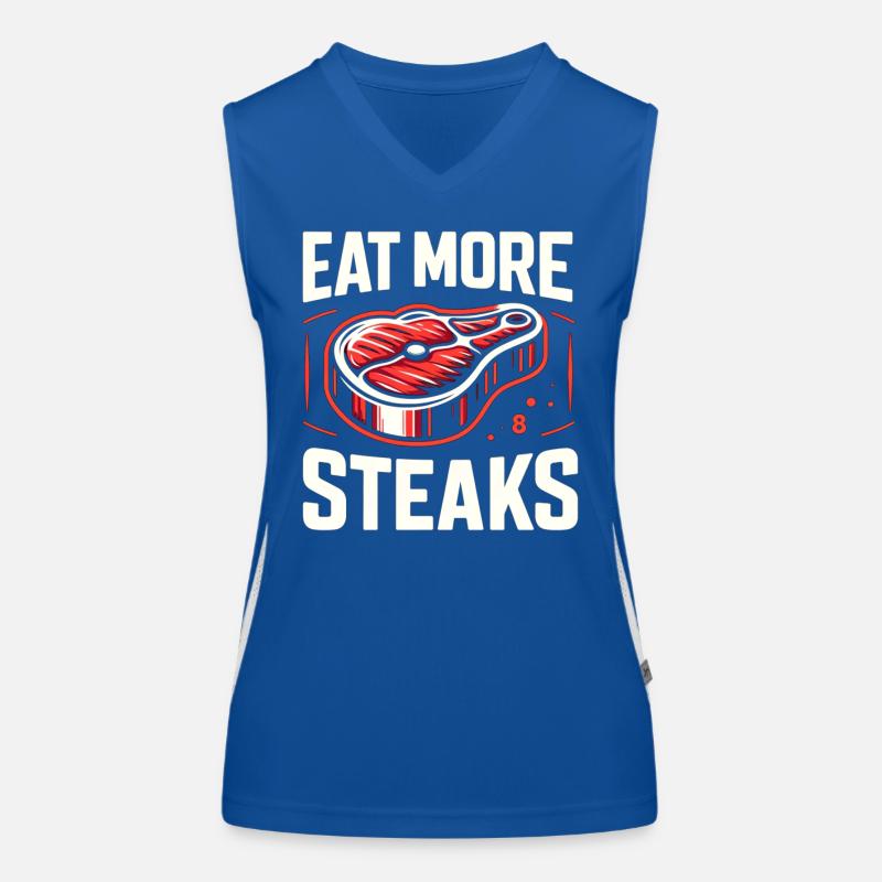 Steak Meat Grilling Women's Functional Contrast Tank Top