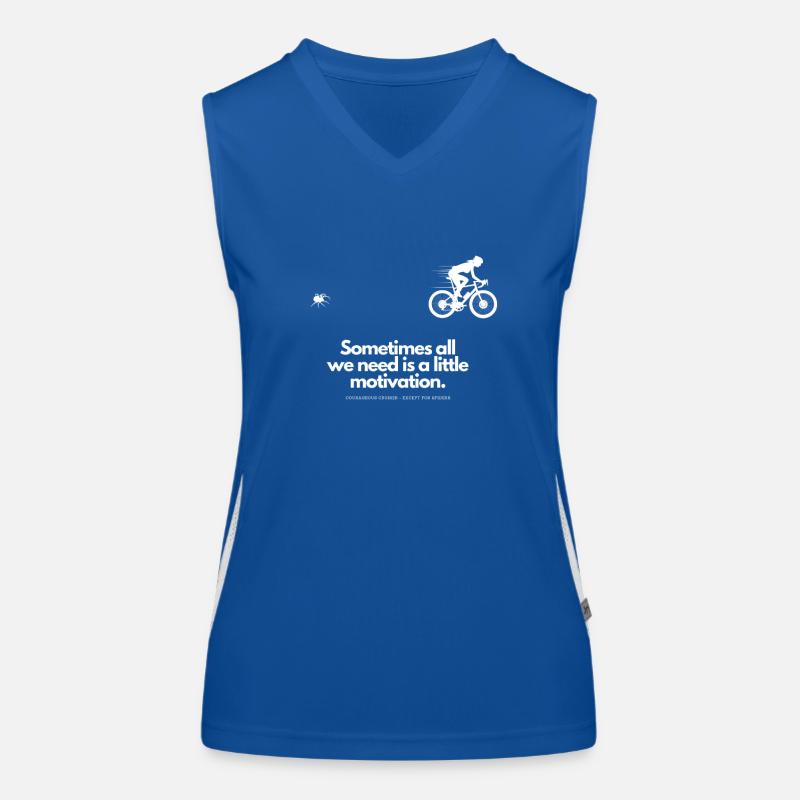 Extra Portion Motivation Fahrradfahrerinnen Spinne Funktionelles Kontrast-Tank Top für Frauen