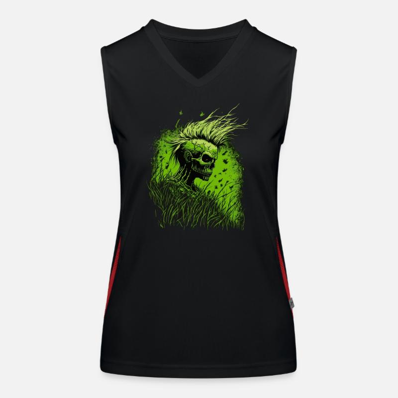 Horror Punk Zombie Mohawk - Women's Functional Contrast Tank Top - black/red