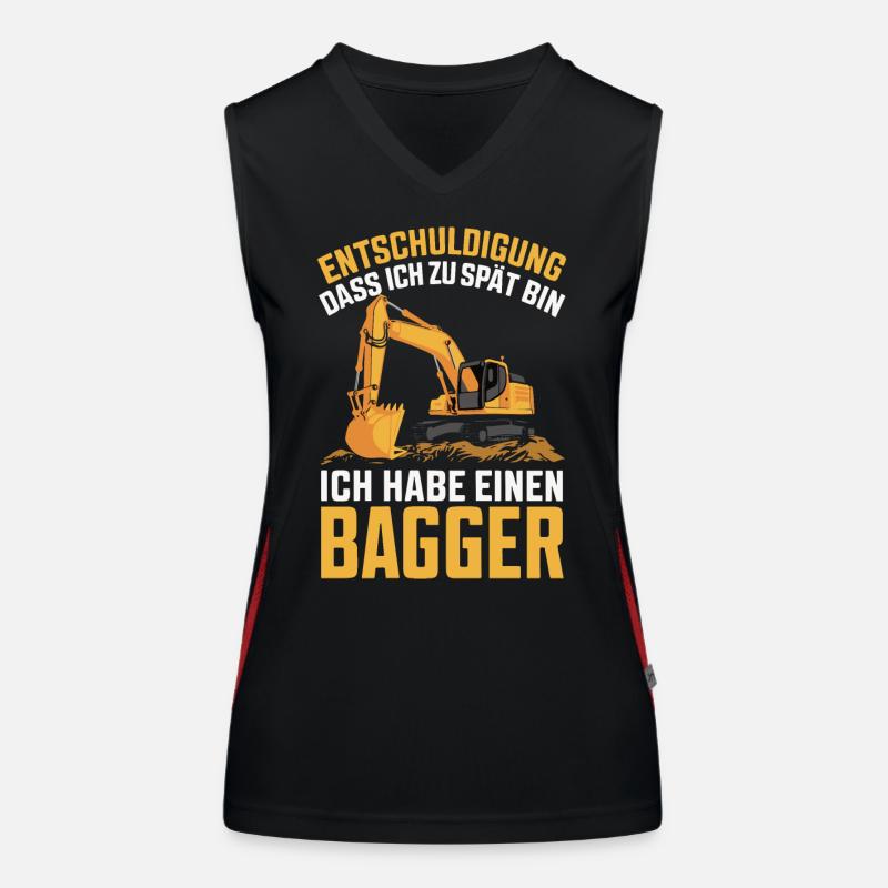Baggerfahrer Bauarbeiter Baustelle Baumaschine Funktionelles Kontrast-Tank Top für Frauen