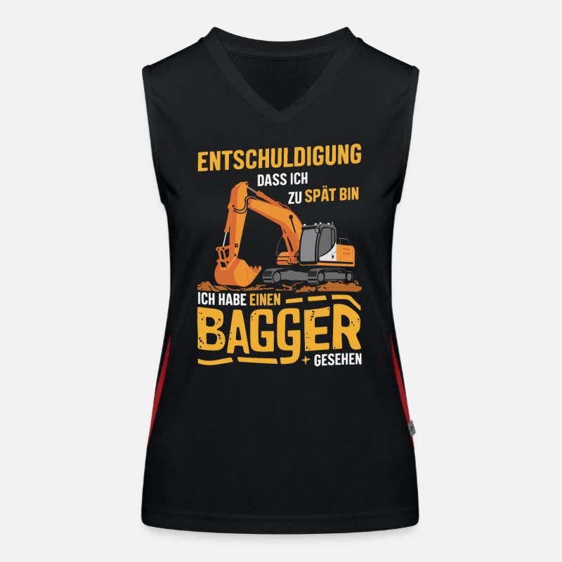 Baggerfahrer Bauarbeiter Baustelle Baumaschine Funktionelles Kontrast-Tank Top für Frauen