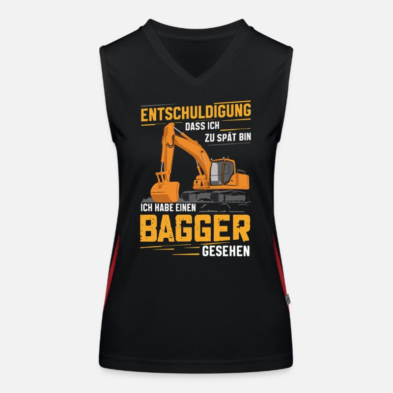 Baggerfahrer Bauarbeiter Baustelle Baumaschine Funktionelles Kontrast-Tank Top für Frauen
