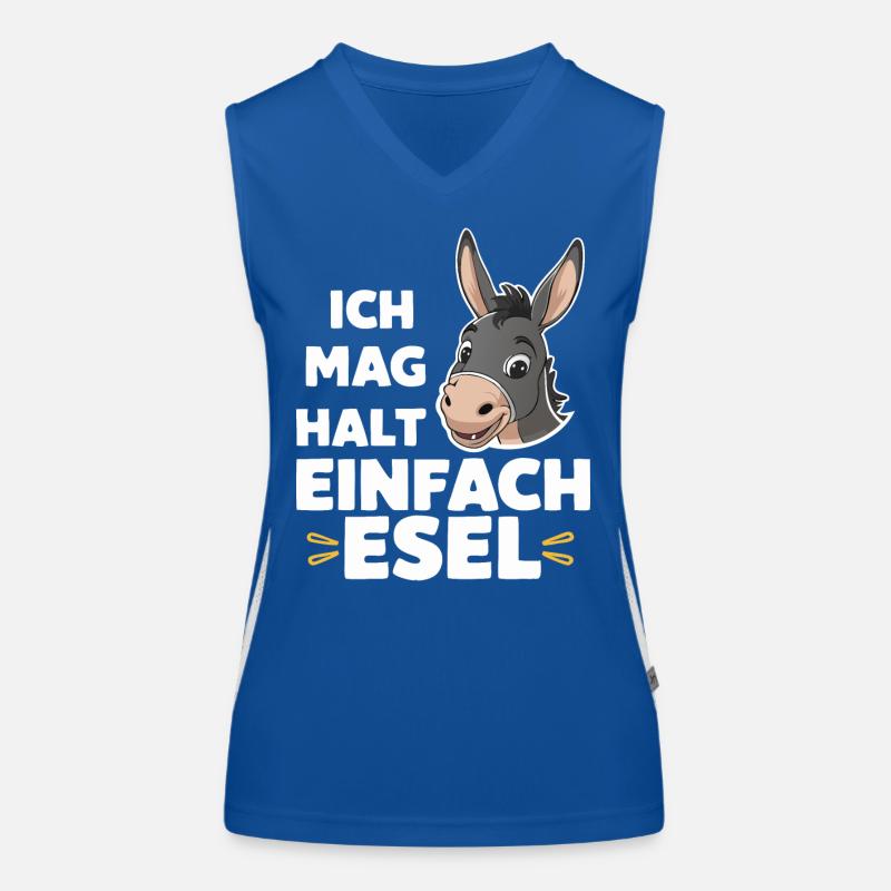 Esel Eselchen Maultier Muli Funktionelles Kontrast-Tank Top für Frauen