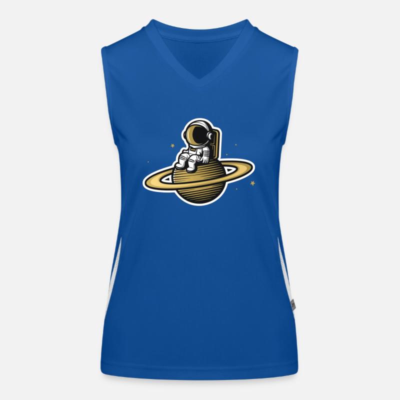Astronaut Space Cosmonaut Rocket Women's Functional Contrast Tank Top