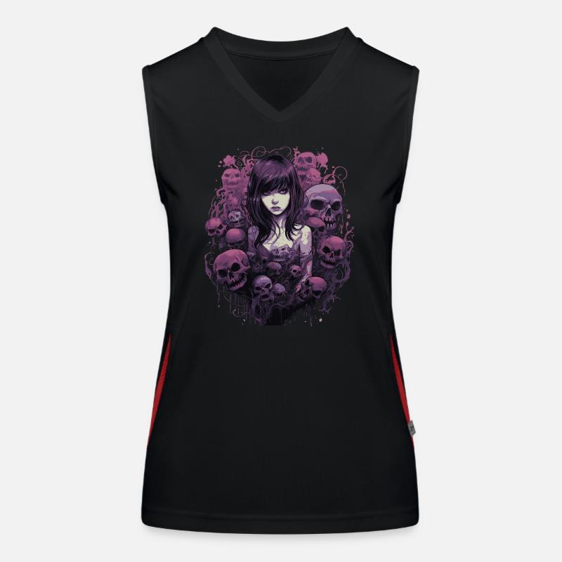 Emo Horrorpunk Mädchen Funktionelles Kontrast-Tank Top für Frauen