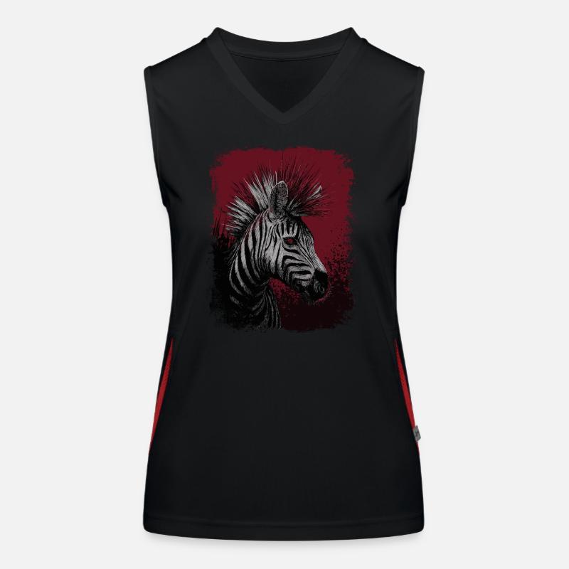 Zebra Punk Funktionelles Kontrast-Tank Top für Frauen
