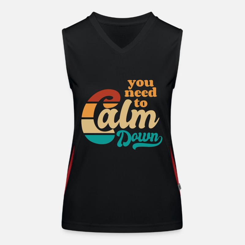 Vous devez vous calmer - Reg dich ab - Spruch Débardeur respirant contrasté Femme