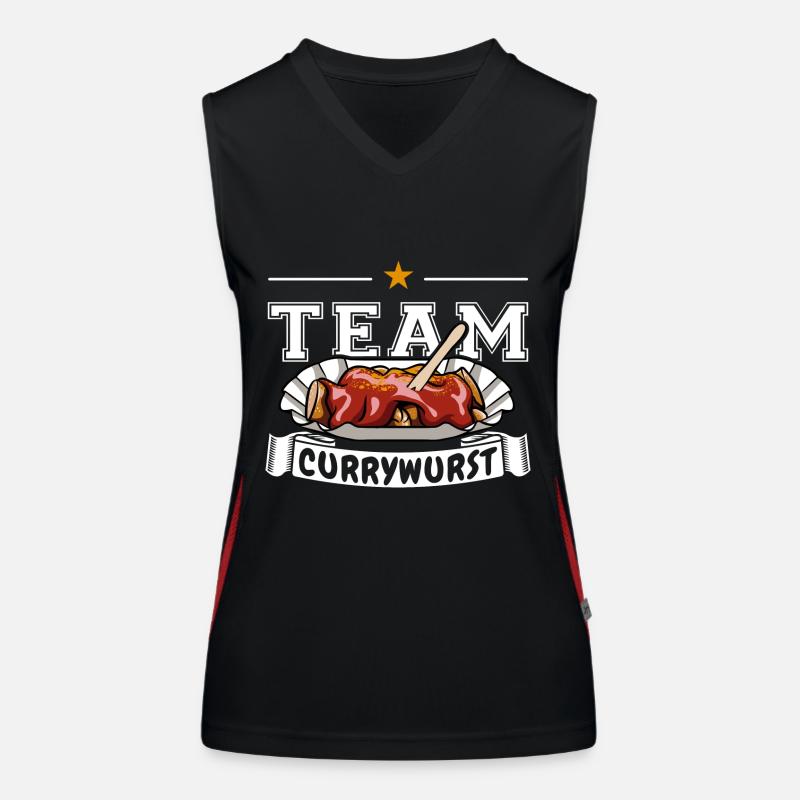 Team Currywurst - Fast Food - Spruch Funktionelles Kontrast-Tank Top für Frauen