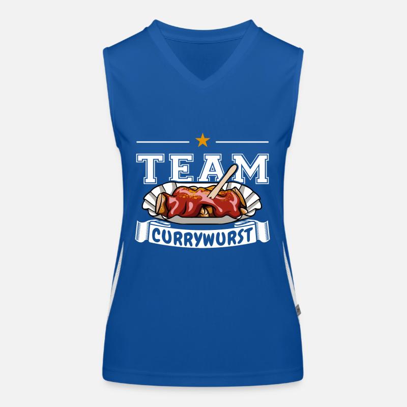 Team Currywurst - Fast Food - Spruch Funktionelles Kontrast-Tank Top für Frauen