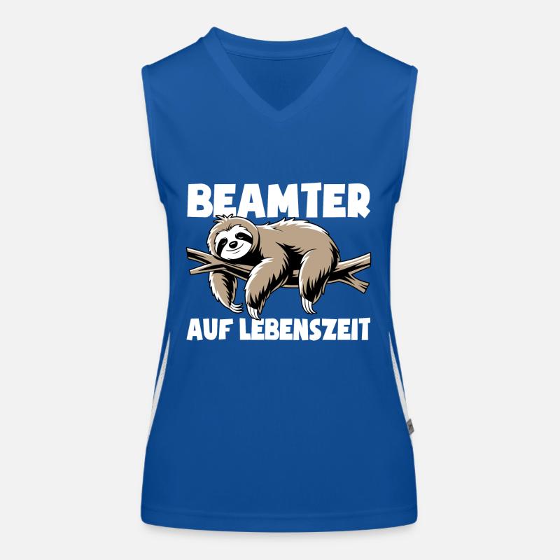 Faultier Beamter auf Lebenszeit - Spruch Funktionelles Kontrast-Tank Top für Frauen