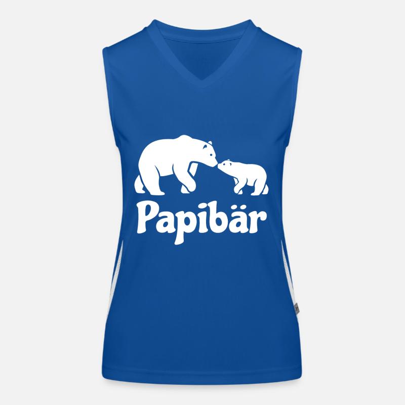 Papibär - bester Papa - Vatertag - Spruch Funktionelles Kontrast-Tank Top für Frauen