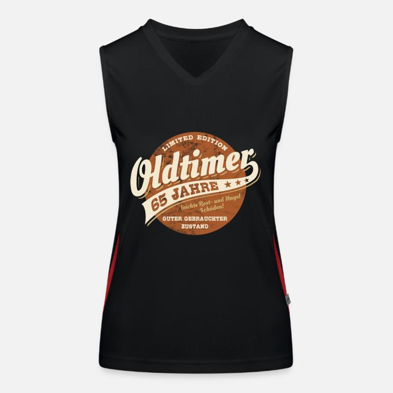 Oldtimer 65 Jahre - Geburtstag - Geschenk Funktionelles Kontrast-Tank Top für Frauen