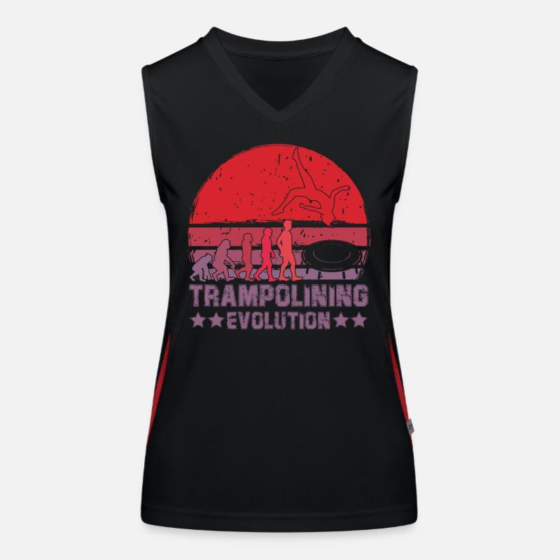 Evolution des Trampolinspringens Funktionelles Kontrast-Tank Top für Frauen