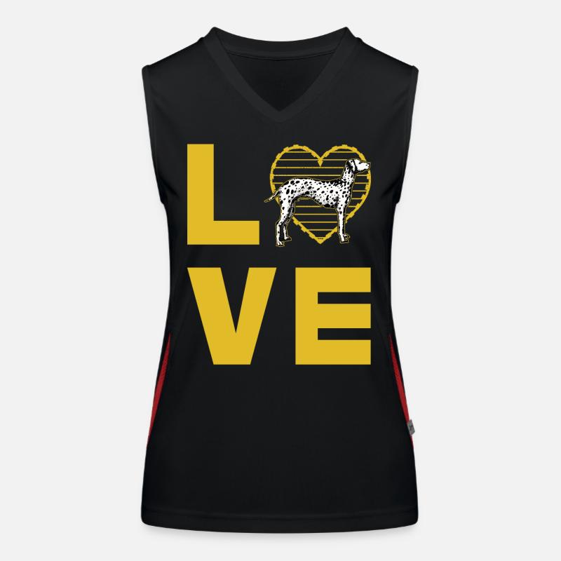 Dalmatiner Love Funktionelles Kontrast-Tank Top für Frauen