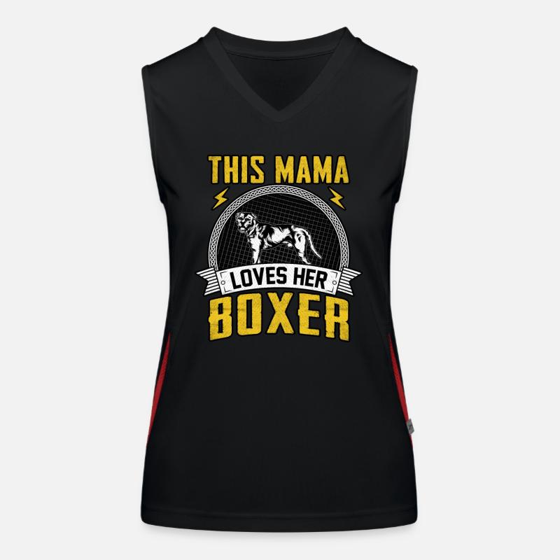 Cette maman aime son boxer Débardeur respirant contrasté Femme