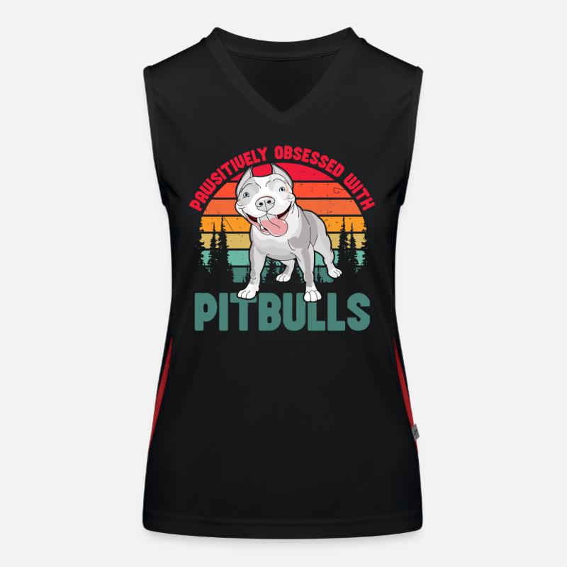 Pawsitivley obsédé par les pitbulls Débardeur respirant contrasté Femme