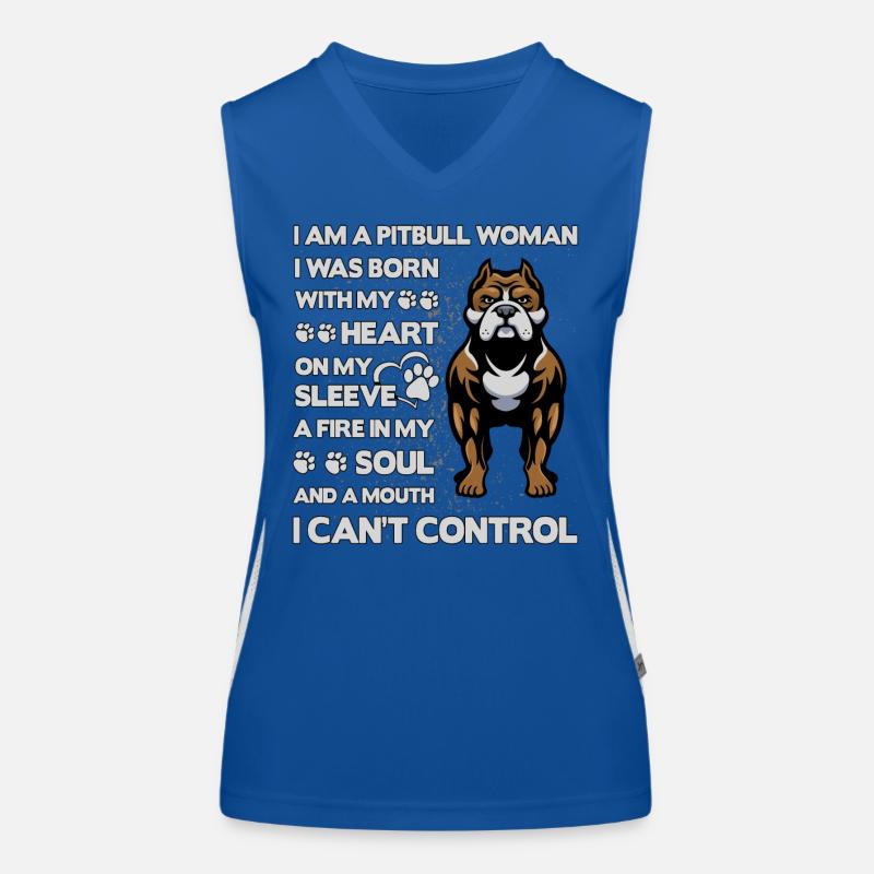Pitbull drôle de dicton Débardeur respirant contrasté Femme