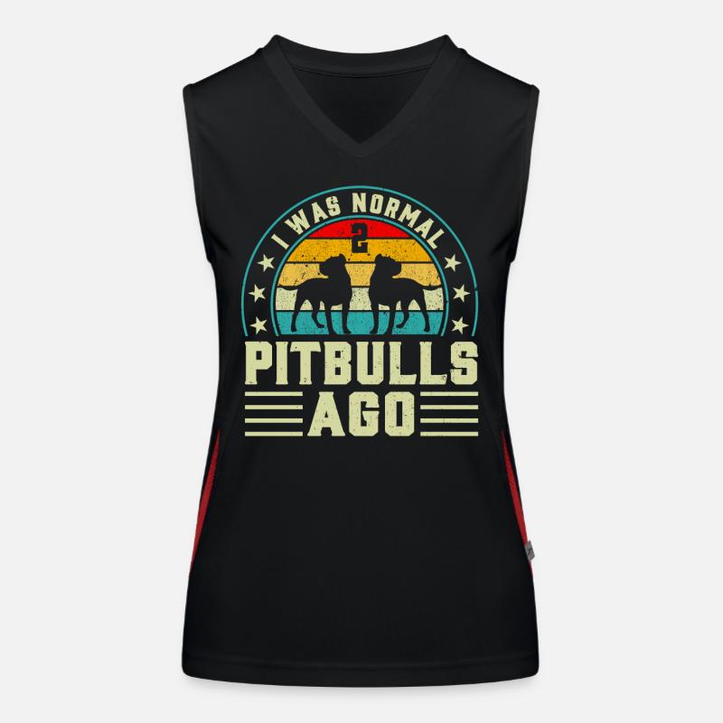 J’étais normal il y a 2 pitbulls Débardeur respirant contrasté Femme