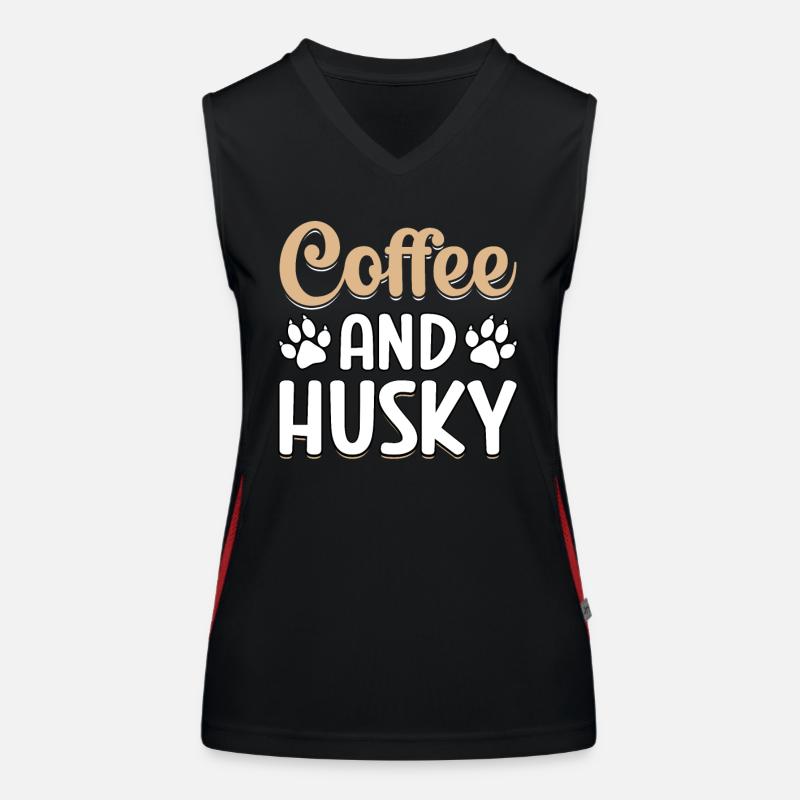 Coffee and Husky Women's Functional Contrast Tank Top