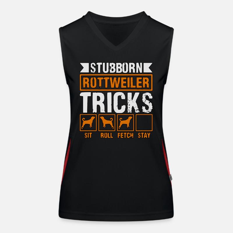 Stubborn Rottweiler Tricks Women's Functional Contrast Tank Top