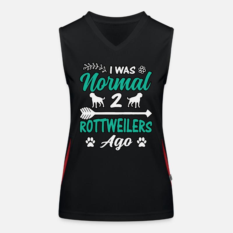 I was normal 2 Rottweilers ago Funktionelles Kontrast-Tank Top für Frauen