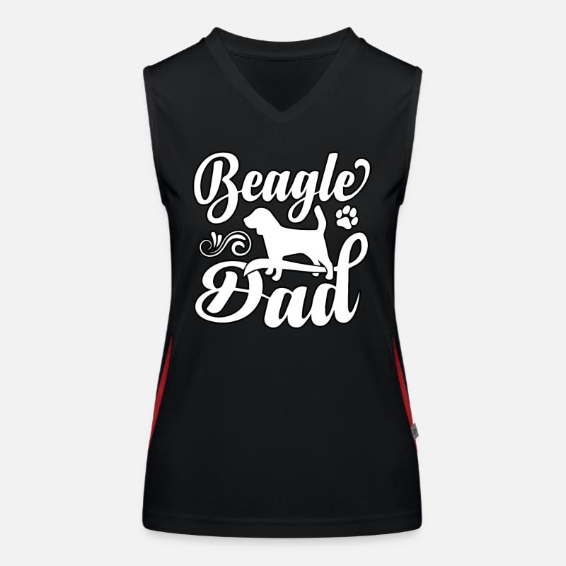 Beagle dad Funktionelles Kontrast-Tank Top für Frauen