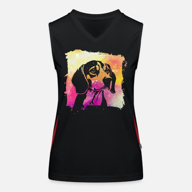 Beagle Funktionelles Kontrast-Tank Top für Frauen