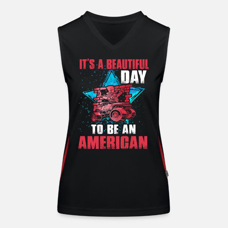 It's a beautiful day to be an American 4. Juli Funktionelles Kontrast-Tank Top für Frauen