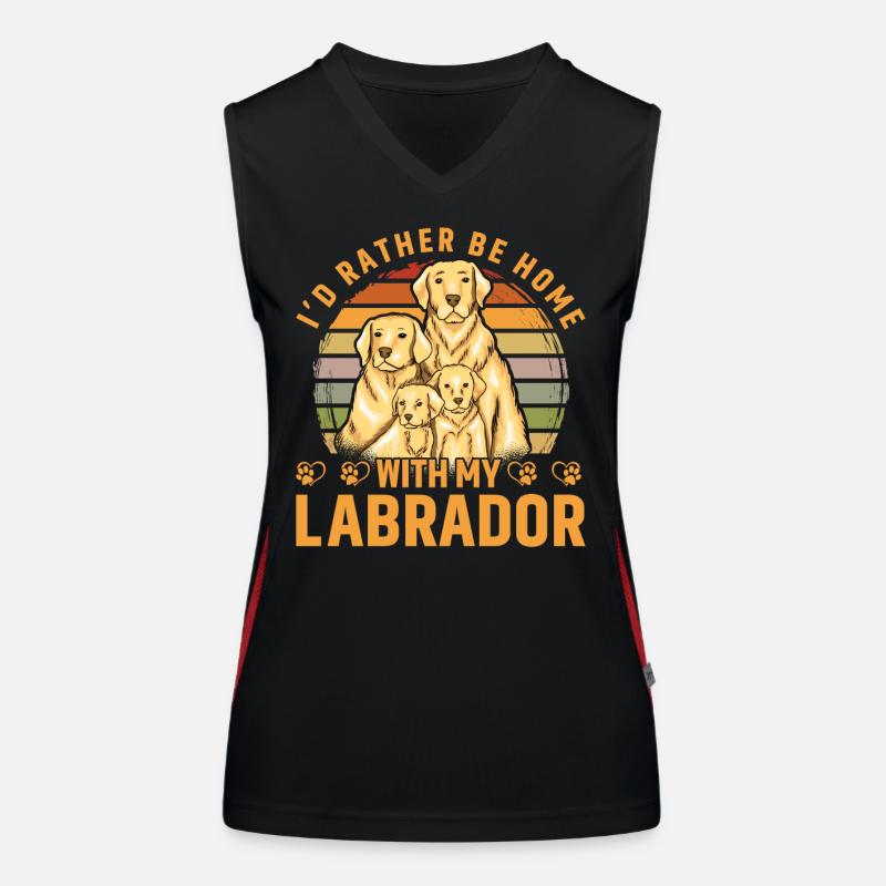 Je préfère être à la maison avec mon Labrador Débardeur respirant contrasté Femme