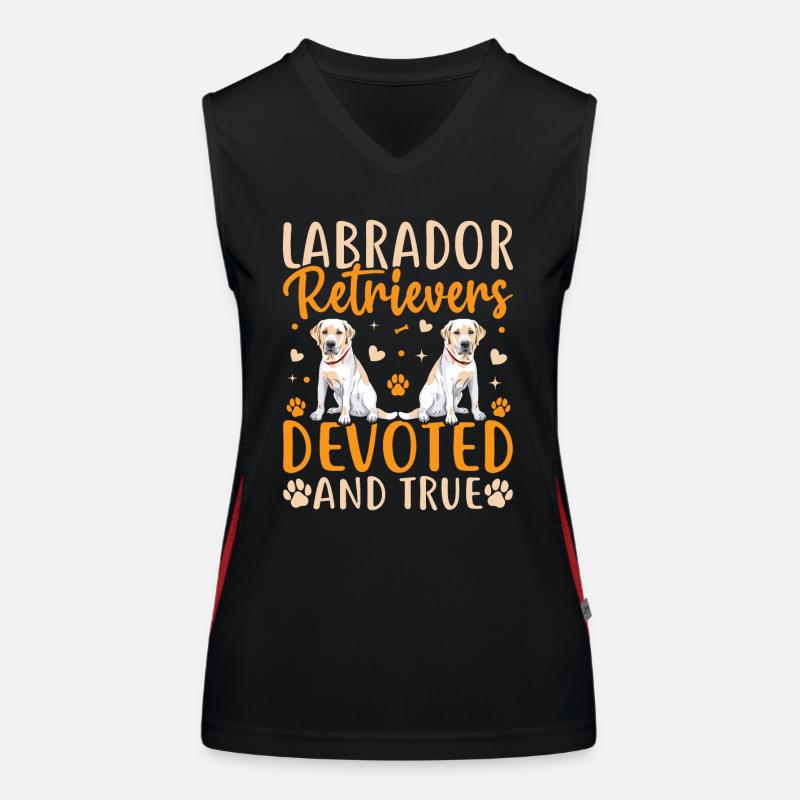 Labrador Retrievers devoted and true Funktionelles Kontrast-Tank Top für Frauen