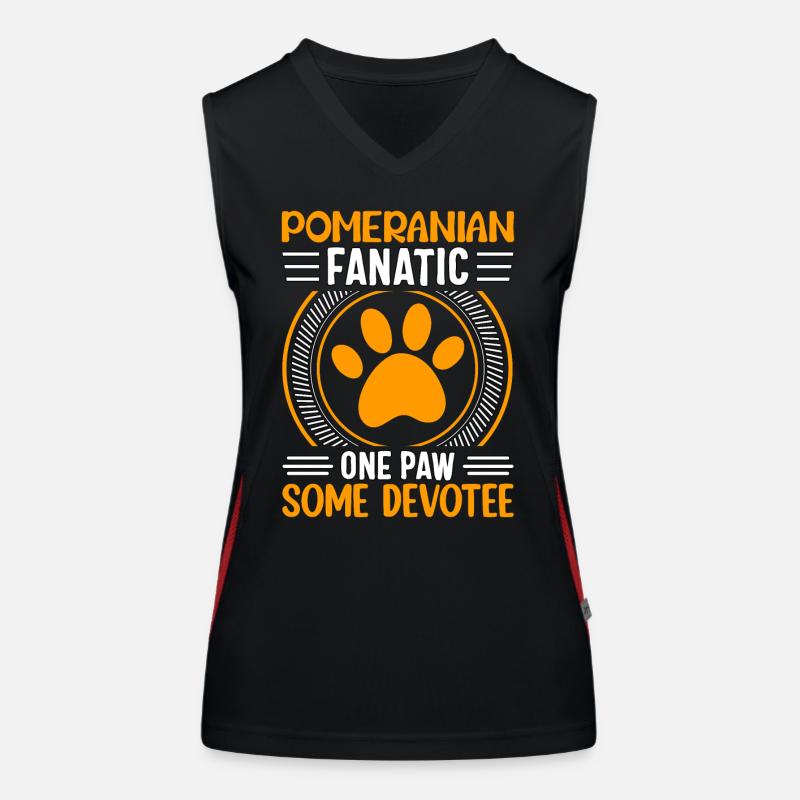 Pomeranian Fanatic one Paw Some Devotee Women's Functional Contrast Tank Top