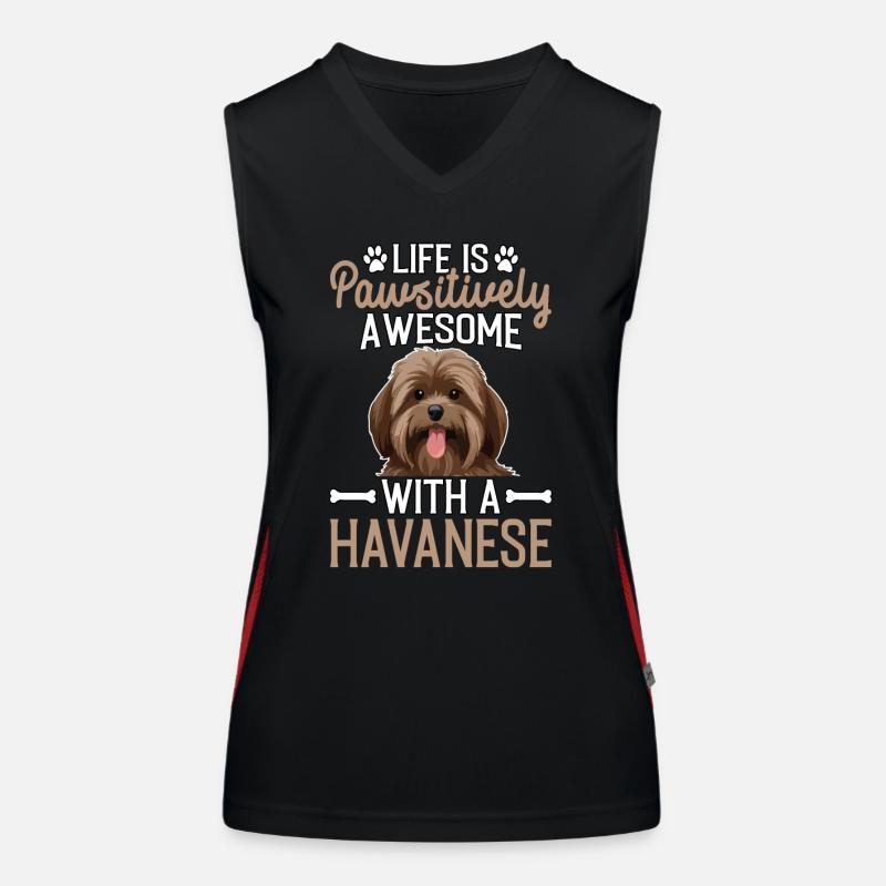 Life is pawsitively awesome with a Havanese Funktionelles Kontrast-Tank Top für Frauen