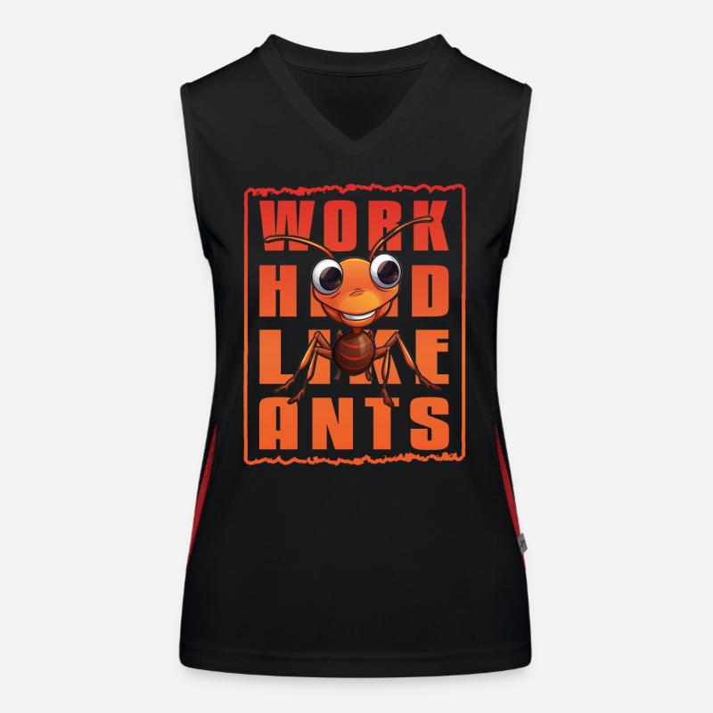 Work Hard Like Ants Ameisen Funktionelles Kontrast-Tank Top für Frauen