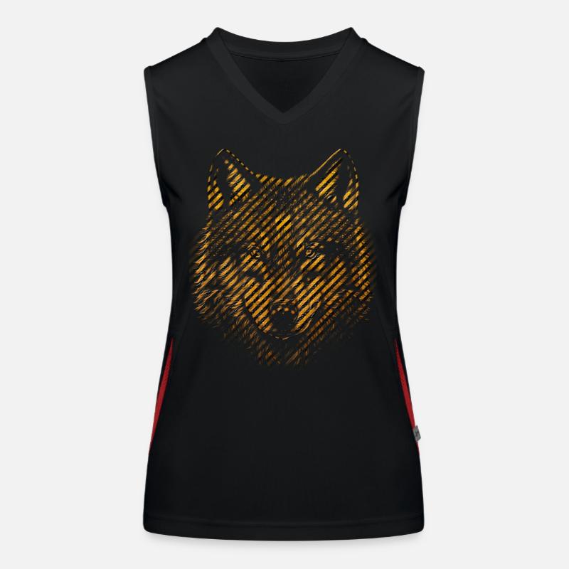 Wolf Funktionelles Kontrast-Tank Top für Frauen