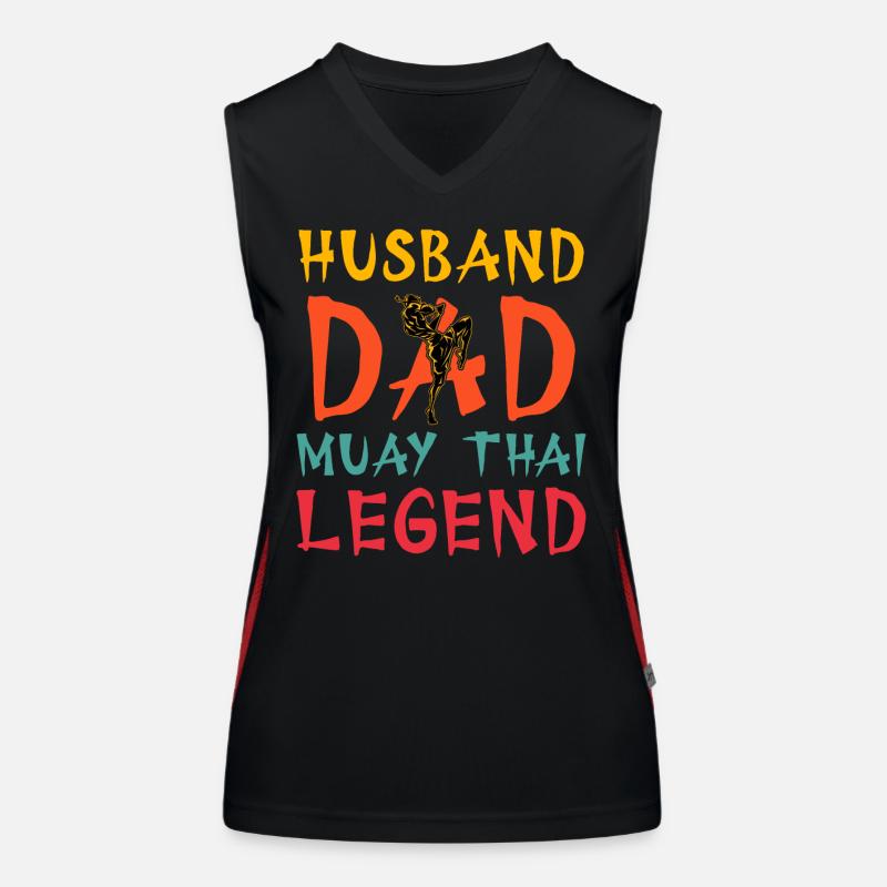 Husband Dad Muay Thai Legend Women's Functional Contrast Tank Top
